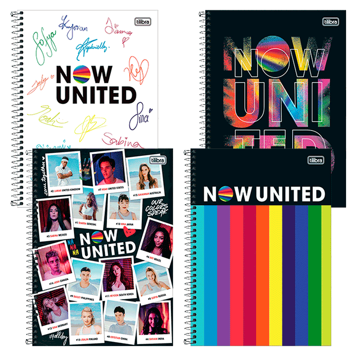 Caderno Espiral 1/4 (pequeno) Capa Dura 80 Fls Now United Tilibra na  Papelaria Art Nova