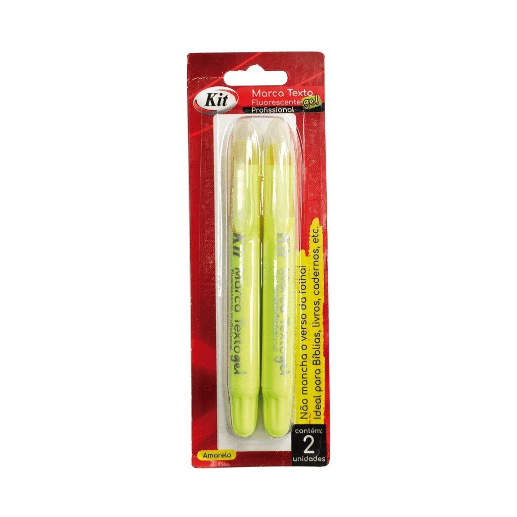 Marca Texto Fluorescente Fluorescente 2 Amarelos - Kit