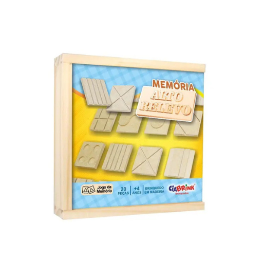BRINQUEDO EDUC MEMORIA ALTO RELEVO BRAILLE MDF C/20PCS R.1455