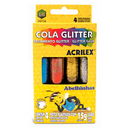 COLA C/BRILHO 15G 4 CORES 02924  criança