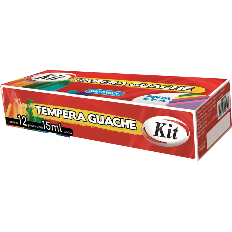 TEMPERA GUACHE 15ML C/12 CORES KIT