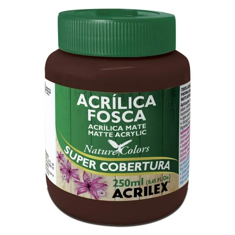 TINTA ACRILICA FOSCA 250ML 526  REF:3525 MARROM ESCURO