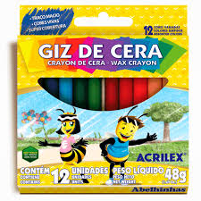 GIZ DE CERA PEQUENO 12 CORES R.140.0006 crianças