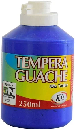 TEMPERA GUACHE 250ML KIT AZUL