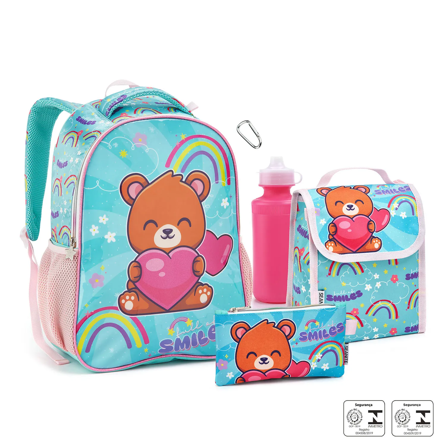 MOCHILA 4 PECAS INFANTIL FEMININA R.KT42101