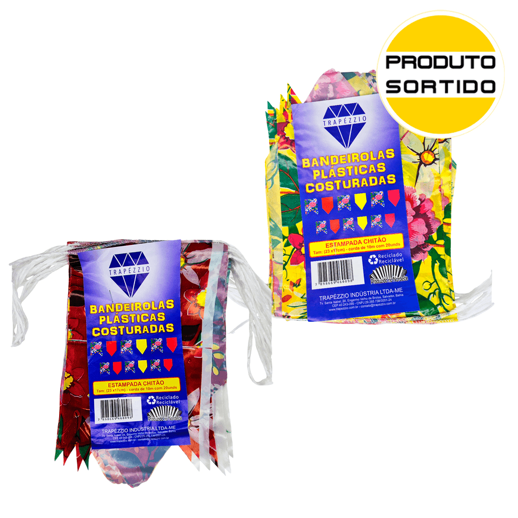 BANDEIRINHA PLASTICA C/10MTS ESTAMP. CHITAO