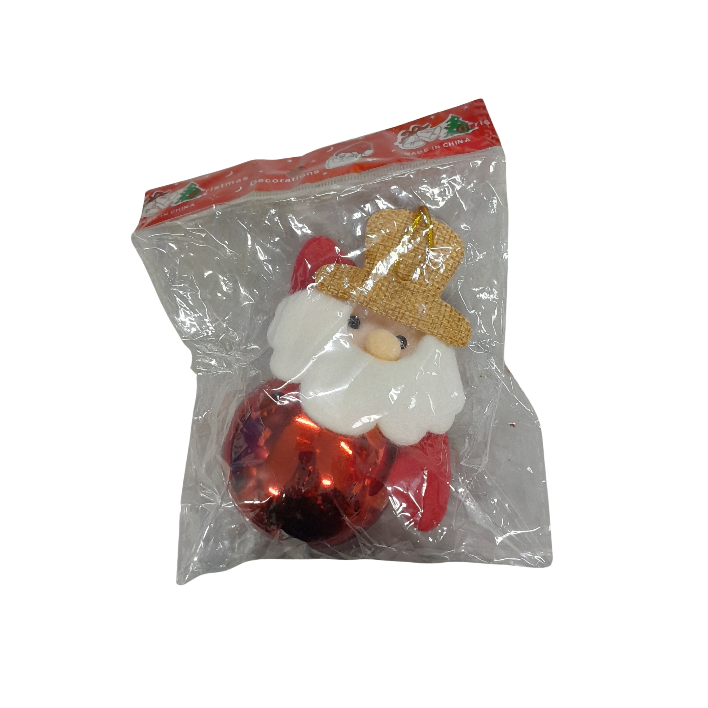 ENFEITE BASIC GUIZO NOEL 6X11CM YCSD24-73 VERMELHO